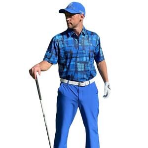 Nike Golf Hreski Trousers Pants Tour Performance Dri-Fit Straight Leg Blue 34x32